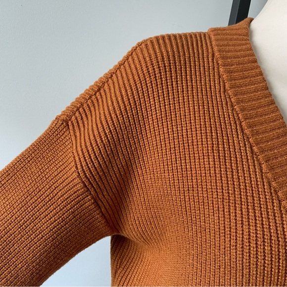 VICI Chunky Knit Cardigan Sweater Button Down Prep Preppy Oversized Cognac Small - Picture 6 of 11